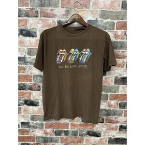 Vintage Rolling Stones Graphic T Shirt Brown Concert Mens M Band Graphic Y2K 90s